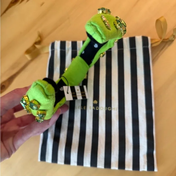LELE SADOUGHI WOVEN CANDY JEWELED SLIM KNOTTED HEADBAND LIME  display picture 2